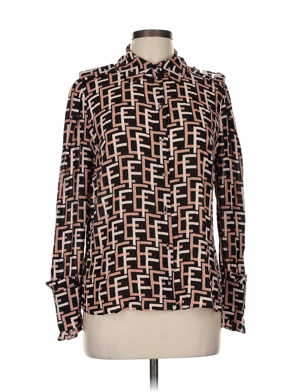Elisabetta Franchi Monogram Long Sleeve Blouse – EU 44 / US 8 - Picture 3 of 9